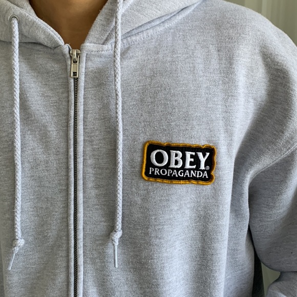 Obey Zip-up Hoodie - Size Large - Picture 3 of 3